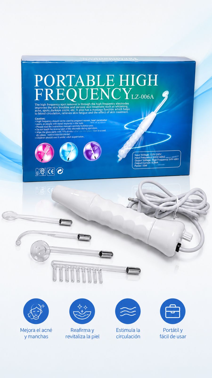 ALTA FRECUENCIA MULTIFUNCIONAL-  NO MÁS CAIDA DEL CABELLO Y DISMINUYE EL ACNE